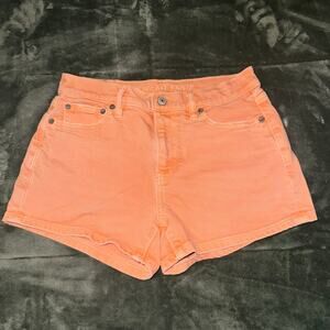 American Eagle Outfitters High Waisted Denim Shorts Peach Orange Women's Size 0